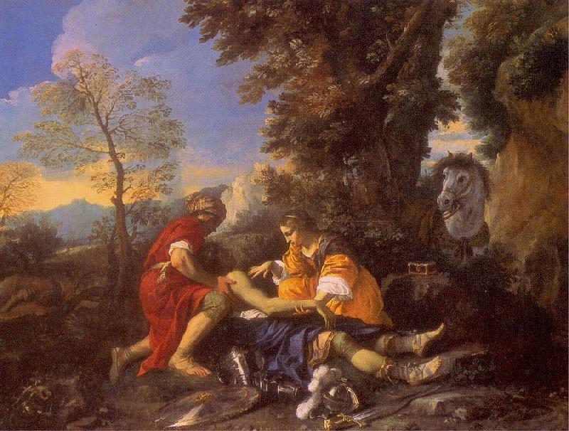 MOLA, Pier Francesco Herminia and Vafrino Tending the Wounded Tancred Spain oil painting art